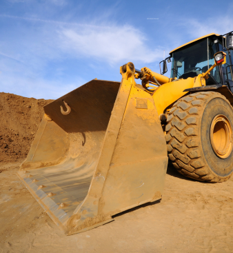 Heavy equipment being evaluated by experts